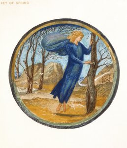 Blomsterboken: XI. Key of Spring, 1905 (litho med gouache på papir) av Edward Burne Jones