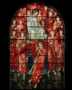 The Last Judgment Window, detalj, 1897 (farget glass) av Edward Burne Jones