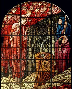 The Nativity Window, detalj, The Shepherds, 1888 (farget glass) av Edward Burne Jones
