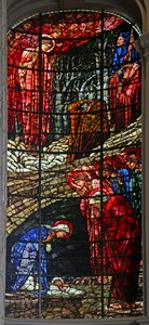 Fødselen og bebudelsen til hyrdene, 1885-1897 (farget glass) av Edward Burne Jones
