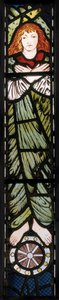 Det nye Jerusalem, engel, detalj, 1862-3 (farget glass) av Edward Burne Jones