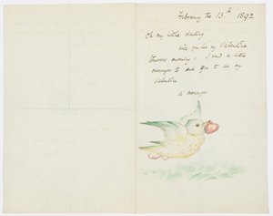 Valentine, brev til kunstnerens barnebarn, Angela Thirkell, 13. februar 1892 av Edward Burne Jones