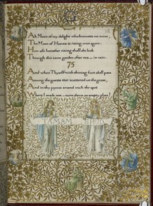 (Hele folioen) Rubaiyat av Omar Khayyam, vers 74 - 75. av Edward Coley and Morris William Burne Jones