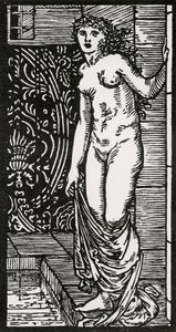 Psyche at Bath, 1866 av Edward Coley after Burne Jones