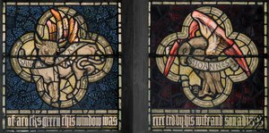 Birmingham, Acocks Green, St Mary The Virgin, Morris & Co., Edward Burne-Jones, John Henry Dearle (1859-1932), Symbols of The Evangelists, St Luke & St John, 1895