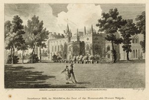 Strawberry Hill, Twickenham, London, sete for den ærede Horace Walpole av Edward Dayes