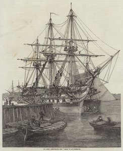 HM Screw Line-of-Battle Ship Caesar, 90, i Portsmouth