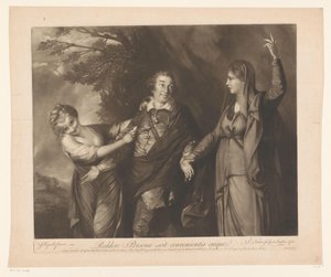 Portrett av David Garrick mellom personifikasjoner av komedie og tragedie For å returnere personen vet egnetheten til hver (tittel på objekt)