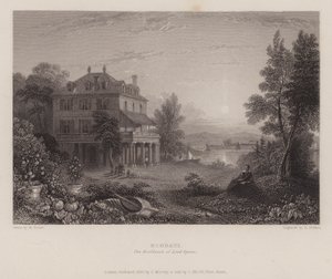 Villa Diodati, residensen til Lord Byron (gravering) av Edward Francis (after) Finden