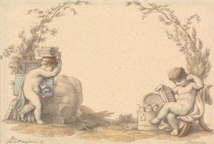 Allegori av tegning av Edward Francis Burney