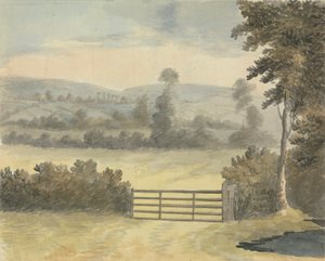 Landskap med beiteport av Edward Francis Burney