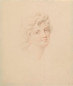 Studie av kvinnelig hode av Edward Francis Burney