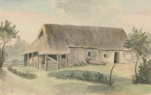 Låve med stråtak av Edward Francis Burney