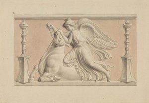Bevinget figur som dreper en okse av Edward Francis Burney