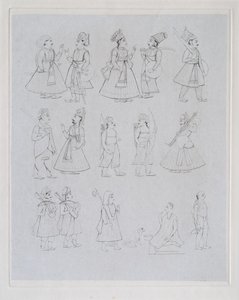 Figurer som viser ulike yrker (gravering) av Edward Francis Finden