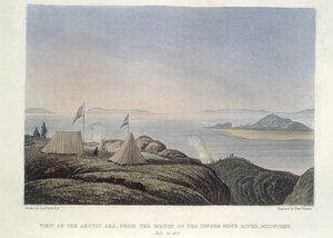 Utsikt over det arktiske hav, fra munningen av Coppermine River, midnatt 20. juli av Edward Francis Finden