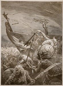 Death of Harold i slaget ved Hastings, illustrasjon fra 