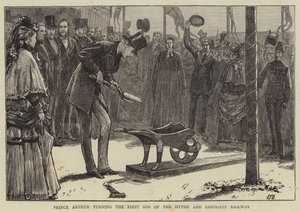 Prins Arthur tar det første spadestikket til Hythe og Sandgate Railway