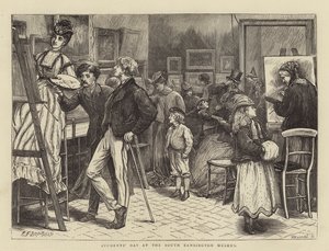 Studentenes dag på South Kensington Museum av Edward Frederick Brewtnall
