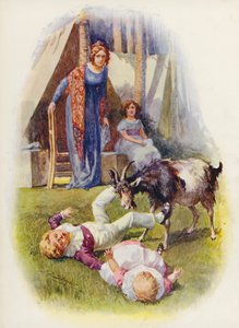 Illustrasjon til Masterman Ready av kaptein Marryat (fargelitografi)