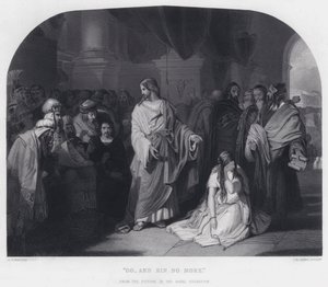 "Gå og synd ikke mer" (gravering) av Edward Henry (after) Corbould