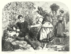 Lord Byrons barn Harold, Canto III, strofe 55 (gravering) av Edward Henry (after) Corbould