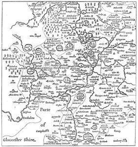 Et kart over Stratford-upon-Avon og områdene rundt, 1610 1885.