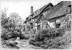 Anne Hathaways hytte ved Shottery, Stratford-upon-Avon, Warwickshire, 1885 av Edward Hull