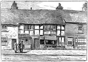 Shakespeares fødested før restaurering, Stratford-upon-Avon, Warwickshire, 1885.