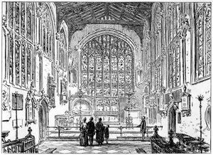 Koret til Stratford kirke, Stratford-upon-Avon, Warwickshire, 1885. av Edward Hull
