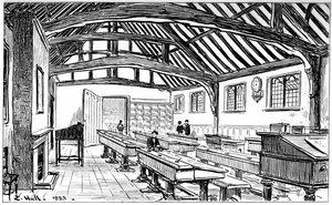 Grammatikkskolen, Stratford-upon-Avon, Warwickshire, 1885.