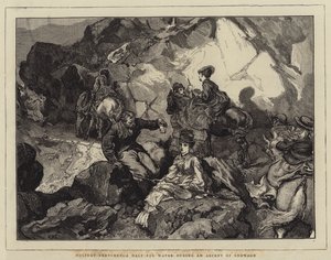 Ferieskisser, et stopp for vann under en bestigning av Snowdon av Edward John Gregory