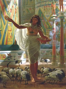 Mate den hellige Ibis i Halls of Karnac (olje på lerret) av Edward John Poynter