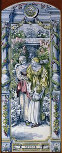 Spring, fra en serie med flispaneler, designet av Sir Edward Poynter og laget av Minton, Campbell and Company, for Dutch Kitchen, 1867-8 (keramikk) av Edward John Poynter