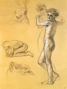 Study for Idle Fears (III), 1893 (kritt på papir) av Edward John Poynter