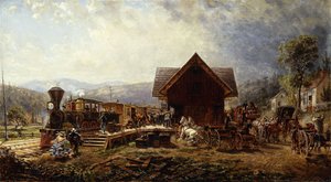 Klokken 9.45 Accomodation, Stratford, Connecticut, 1864 av Edward Lamson Henry