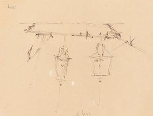 Et seilskip [verso] av Edward Lear