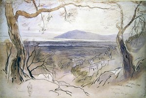 Utsikt over Levkas, joniske øyer av Edward Lear