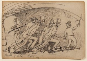 Baths of Titus, 1840 (blyant, penn og blekk på papir) av Edward Lear