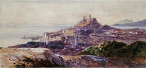Cannes (akvarell på papir) av Edward Lear