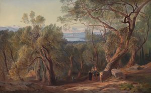 Korfu fra Santa Decca, 1862. av Edward Lear