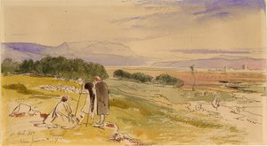 Fjernsyn over Janina (blekk, blyant og wc på papir) av Edward Lear