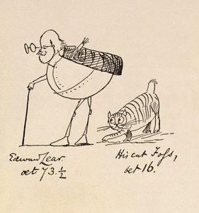Edward Lear på 73 og en halv og hans katt Foss, 16 år av Edward Lear