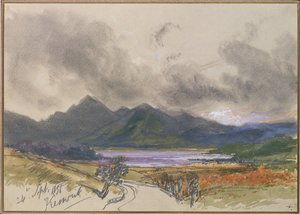 Keswick, 24. september 1836 (blyant og wc med hvitt på papir) av Edward Lear