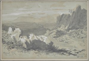 Olevano av Edward Lear