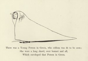 Det var en ung person i grønt, som sjelden var i stand til å bli sett av Edward Lear