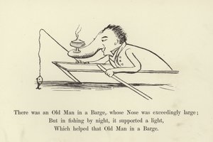 Det var en gammel mann i en lekter, hvis nese var overmåte stor av Edward Lear