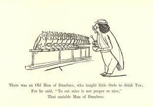 Det var en gammel mann fra Dumbree, som lærte små ugler å drikke te av Edward Lear