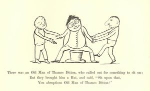 Det var en gammel mann fra Thames Ditton, som ropte etter noe å sitte på av Edward Lear