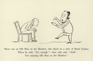 Det var en gammel mann på Humberen, som spiste middag på en kake av Burnt Umber av Edward Lear